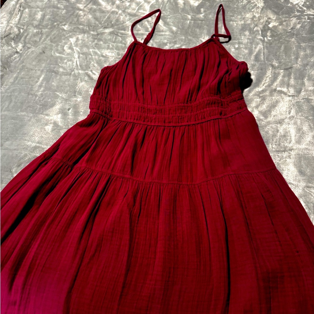 OLD NAVY Waist Defined Smocked Tiered Midi Cami Dress Size LARGE NWT